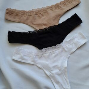 Colaless de algodón y lycra con detalle en puntilla 